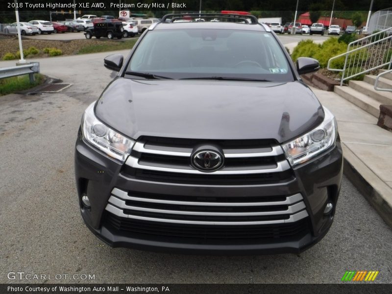 Predawn Gray Mica / Black 2018 Toyota Highlander XLE AWD