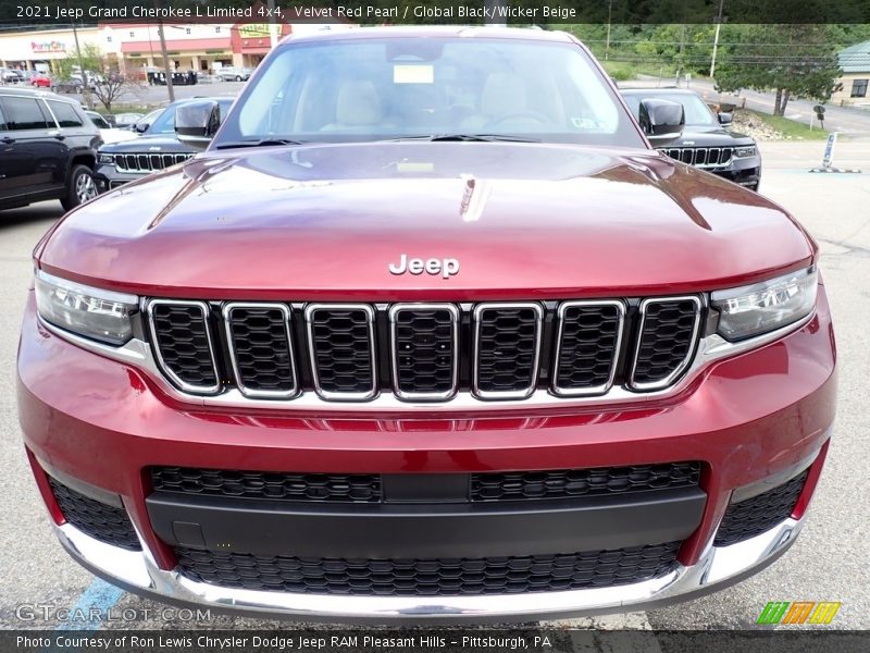 Velvet Red Pearl / Global Black/Wicker Beige 2021 Jeep Grand Cherokee L Limited 4x4