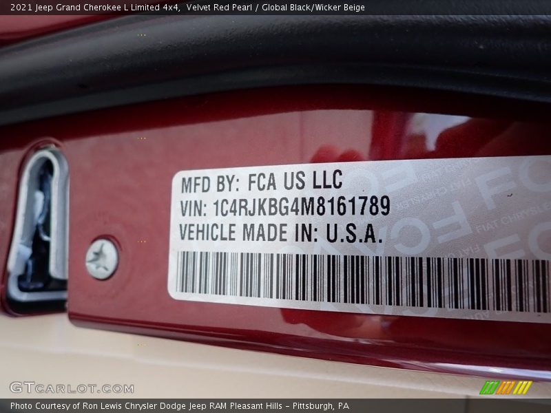 Velvet Red Pearl / Global Black/Wicker Beige 2021 Jeep Grand Cherokee L Limited 4x4