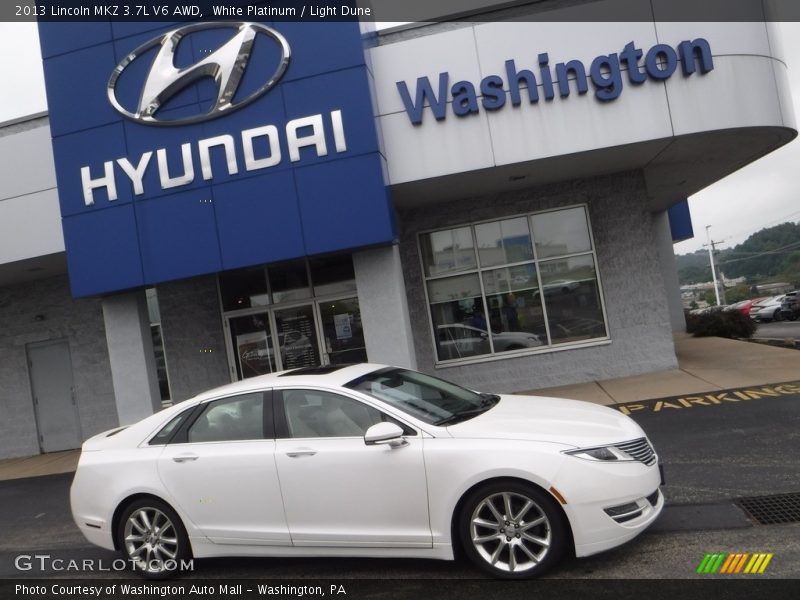 White Platinum / Light Dune 2013 Lincoln MKZ 3.7L V6 AWD