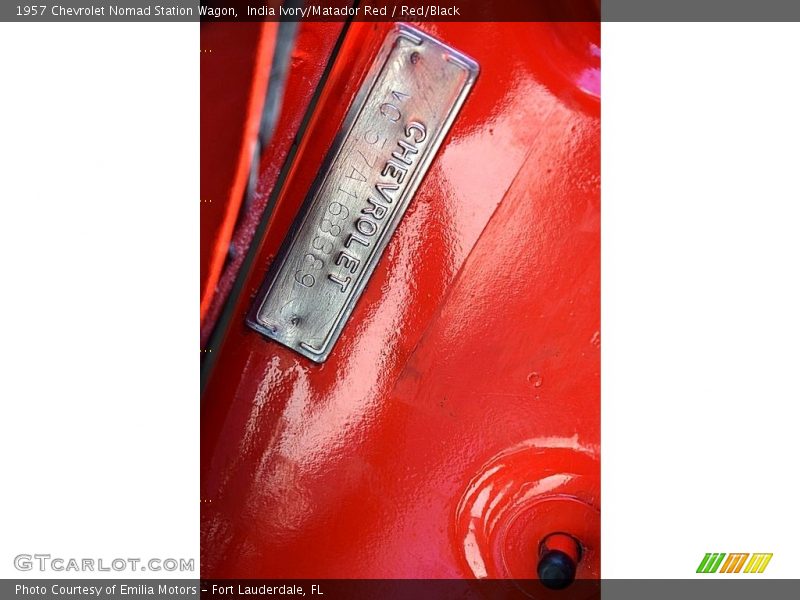 Info Tag of 1957 Nomad Station Wagon