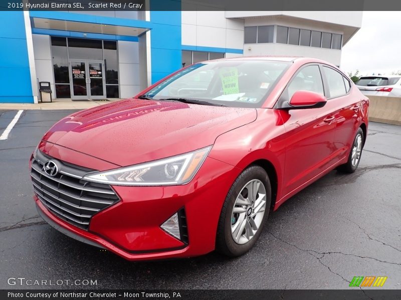 Scarlet Red / Gray 2019 Hyundai Elantra SEL