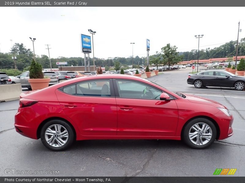 Scarlet Red / Gray 2019 Hyundai Elantra SEL