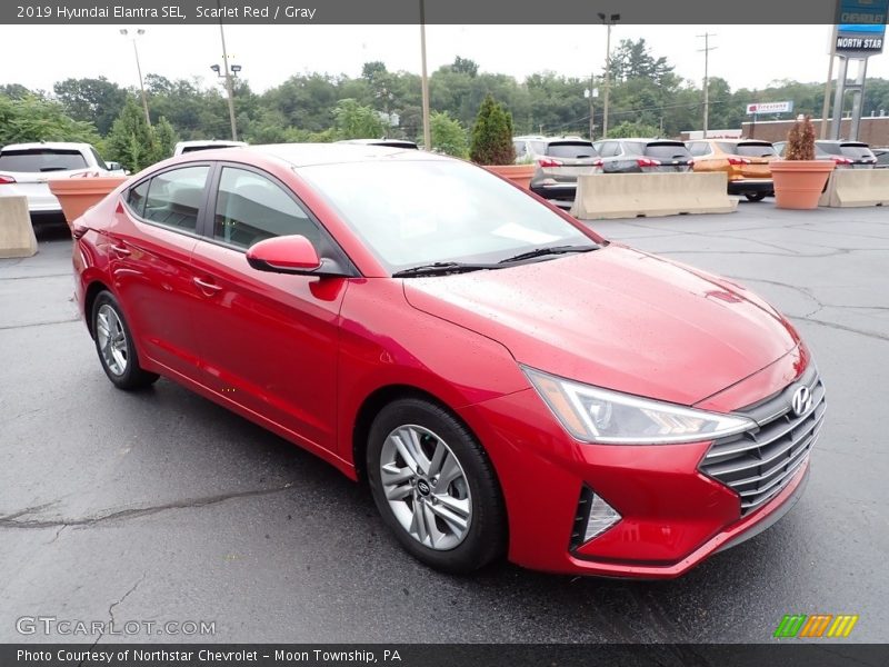 Scarlet Red / Gray 2019 Hyundai Elantra SEL