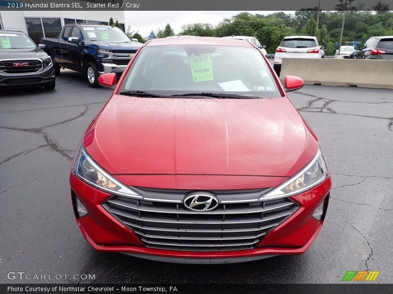 Scarlet Red / Gray 2019 Hyundai Elantra SEL