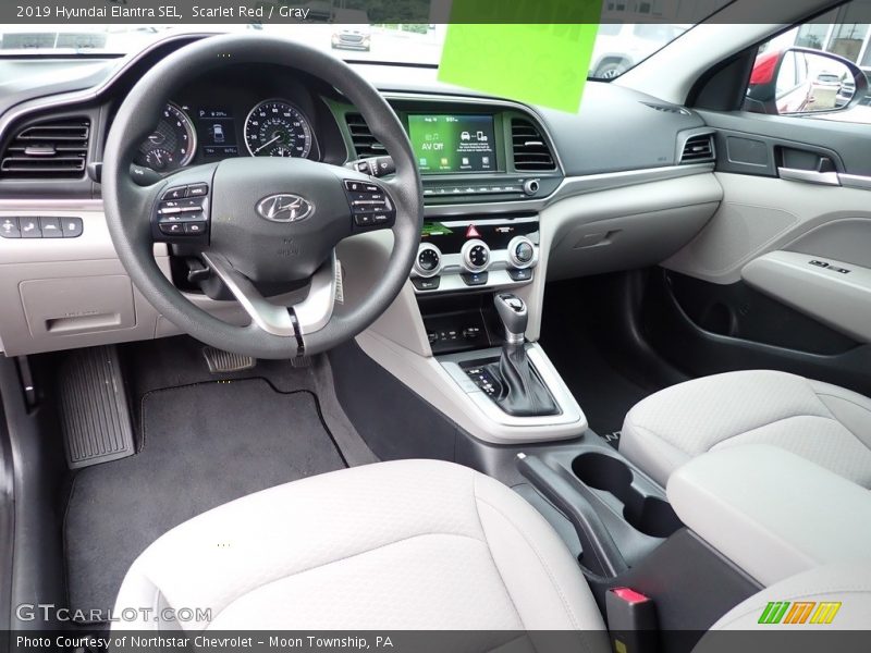 Scarlet Red / Gray 2019 Hyundai Elantra SEL