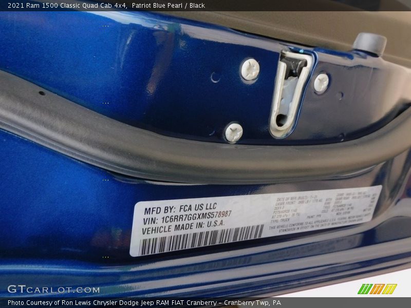 Patriot Blue Pearl / Black 2021 Ram 1500 Classic Quad Cab 4x4