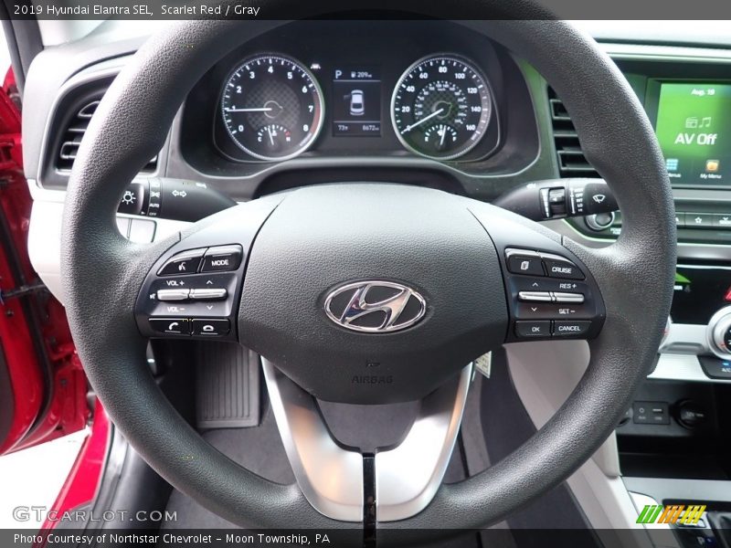 Scarlet Red / Gray 2019 Hyundai Elantra SEL