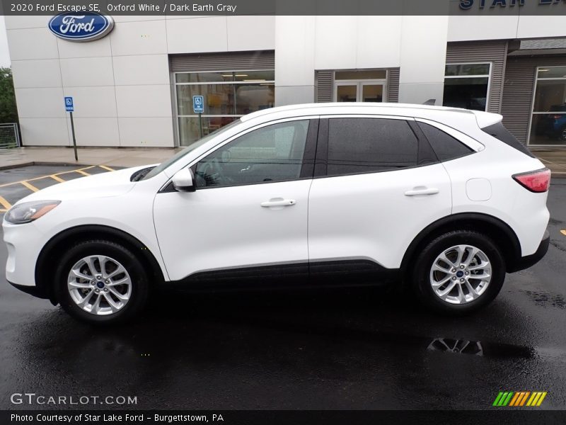 Oxford White / Dark Earth Gray 2020 Ford Escape SE