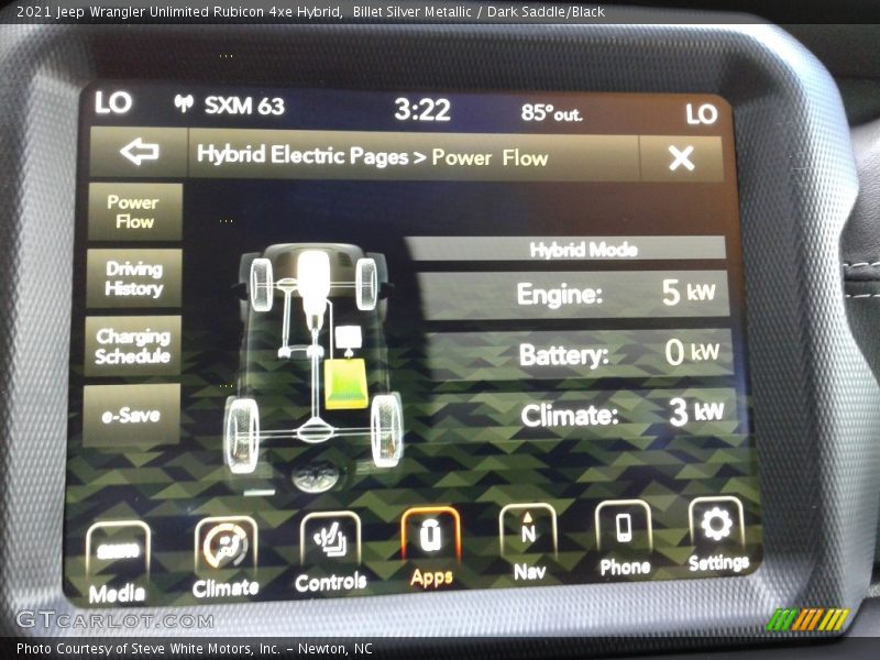 Controls of 2021 Wrangler Unlimited Rubicon 4xe Hybrid