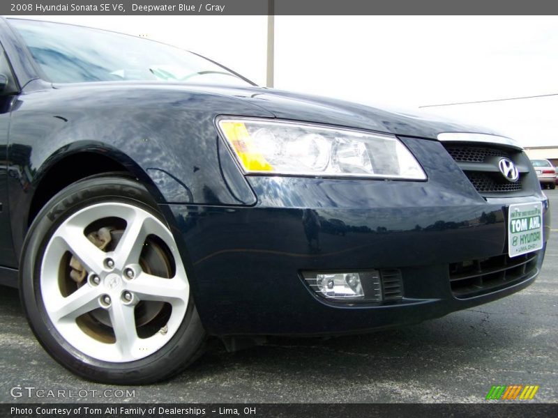 Deepwater Blue / Gray 2008 Hyundai Sonata SE V6