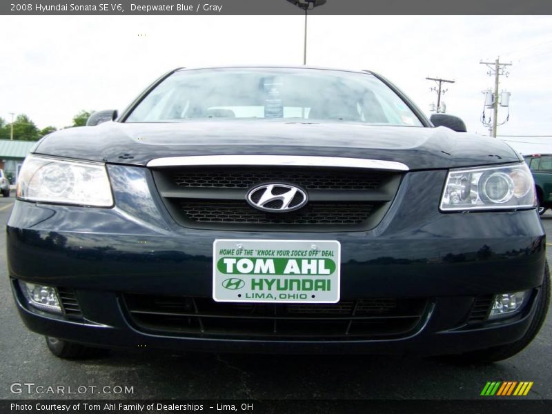 Deepwater Blue / Gray 2008 Hyundai Sonata SE V6