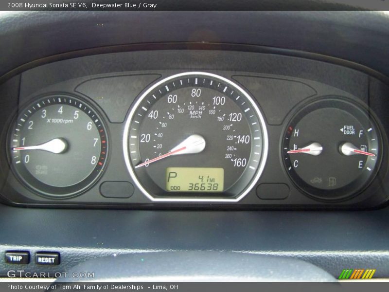 Deepwater Blue / Gray 2008 Hyundai Sonata SE V6