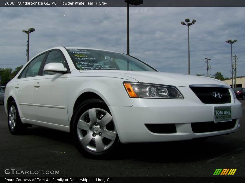 Powder White Pearl / Gray 2008 Hyundai Sonata GLS V6