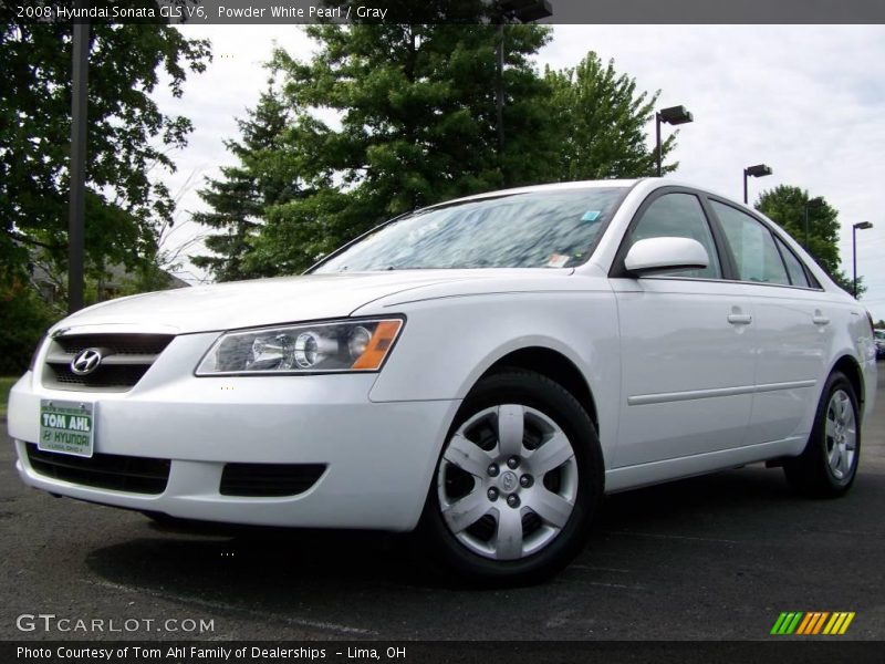 Powder White Pearl / Gray 2008 Hyundai Sonata GLS V6