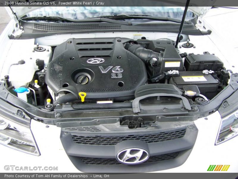 Powder White Pearl / Gray 2008 Hyundai Sonata GLS V6