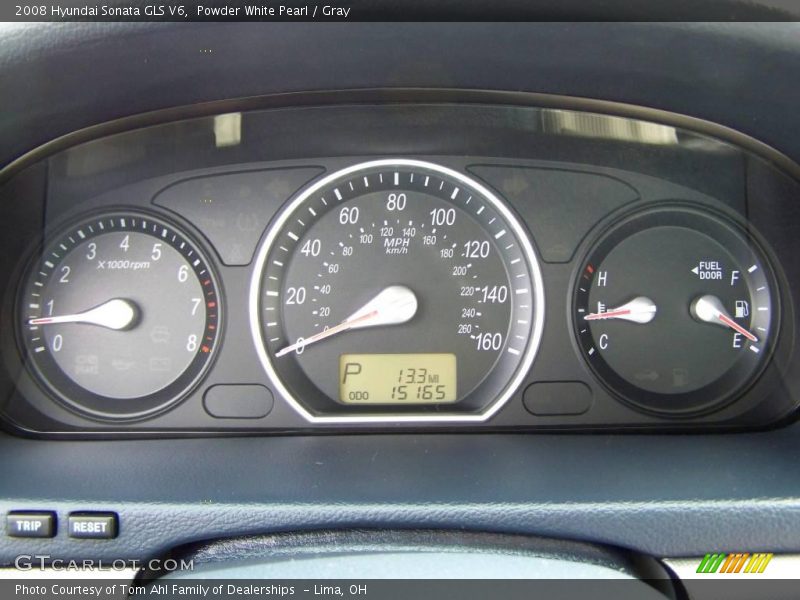 Powder White Pearl / Gray 2008 Hyundai Sonata GLS V6