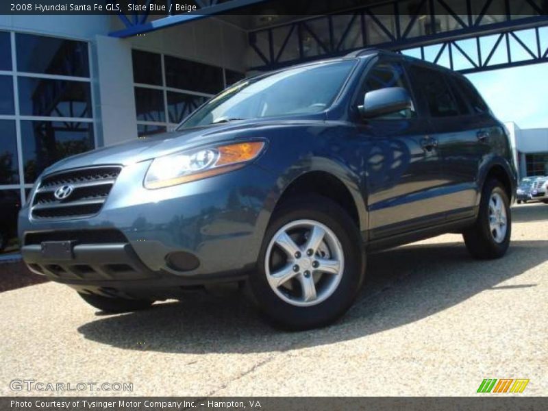 Slate Blue / Beige 2008 Hyundai Santa Fe GLS