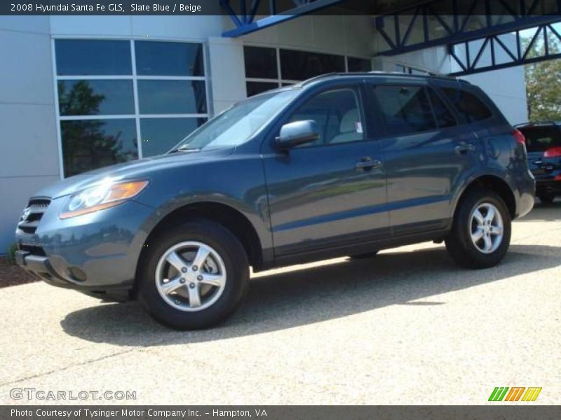 Slate Blue / Beige 2008 Hyundai Santa Fe GLS