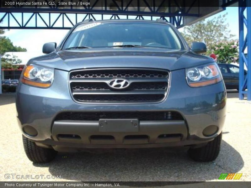 Slate Blue / Beige 2008 Hyundai Santa Fe GLS