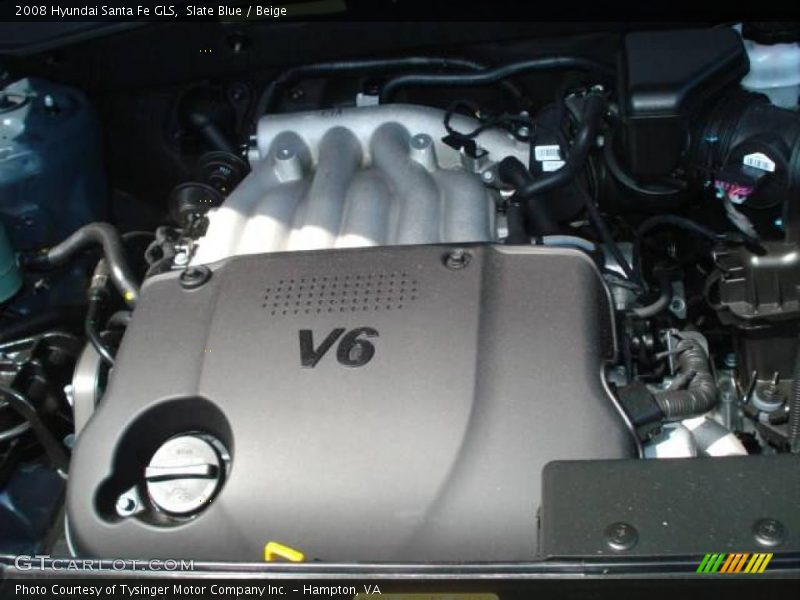 Slate Blue / Beige 2008 Hyundai Santa Fe GLS