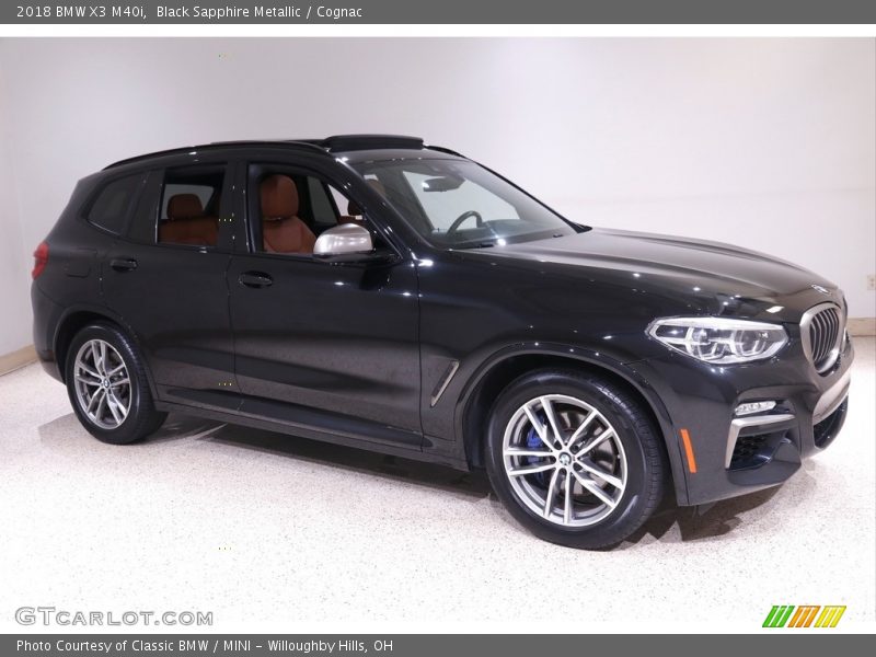 Black Sapphire Metallic / Cognac 2018 BMW X3 M40i