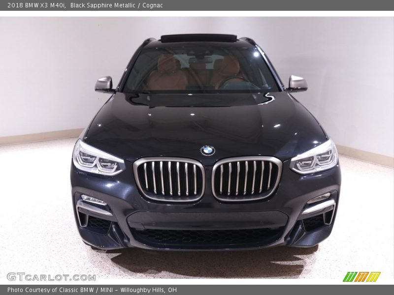 Black Sapphire Metallic / Cognac 2018 BMW X3 M40i