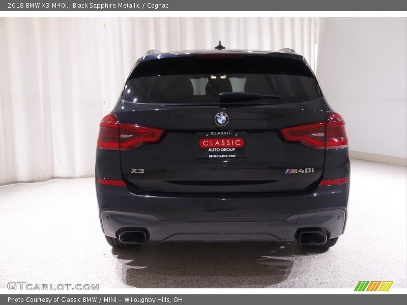 Black Sapphire Metallic / Cognac 2018 BMW X3 M40i