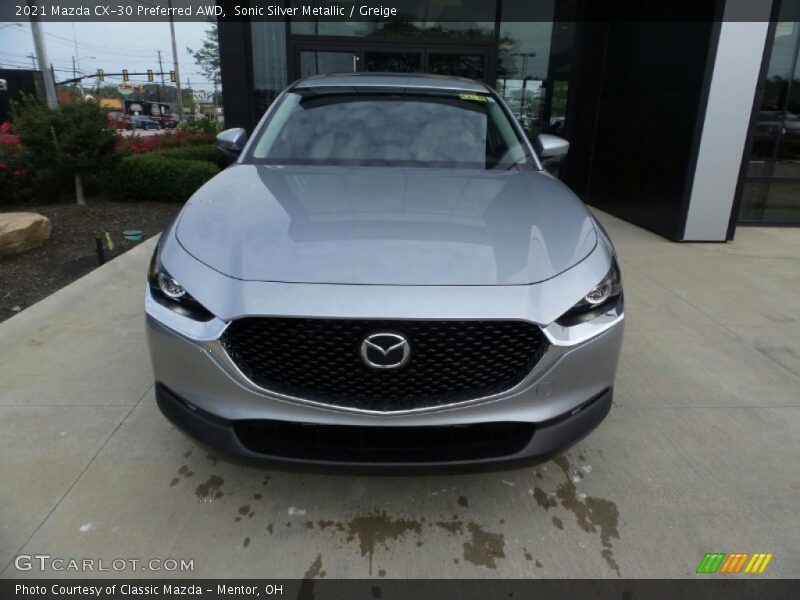 Sonic Silver Metallic / Greige 2021 Mazda CX-30 Preferred AWD