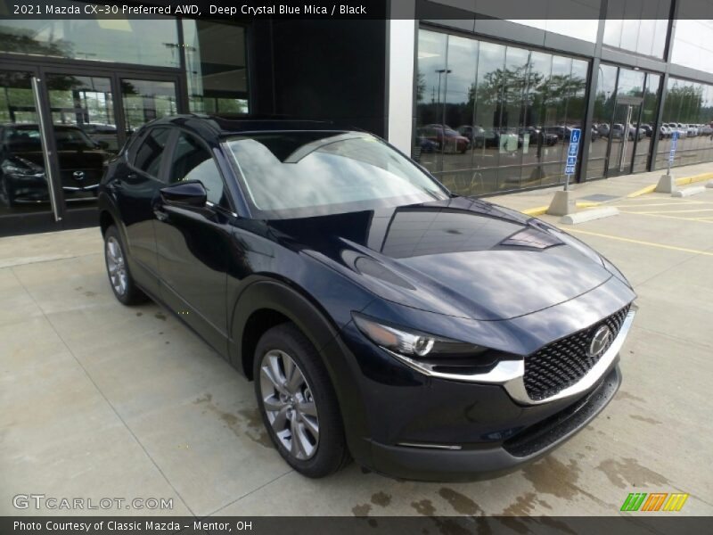 Deep Crystal Blue Mica / Black 2021 Mazda CX-30 Preferred AWD
