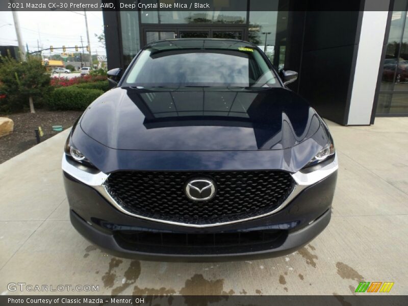 Deep Crystal Blue Mica / Black 2021 Mazda CX-30 Preferred AWD