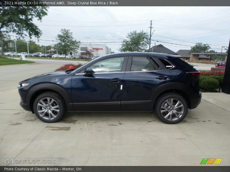 Deep Crystal Blue Mica / Black 2021 Mazda CX-30 Preferred AWD