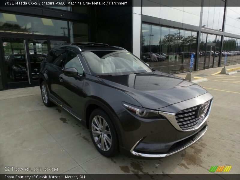 Machine Gray Metallic / Parchment 2021 Mazda CX-9 Signature AWD
