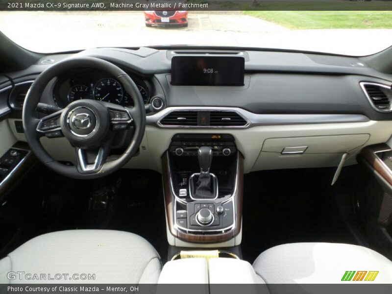 Machine Gray Metallic / Parchment 2021 Mazda CX-9 Signature AWD