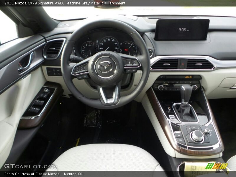 Machine Gray Metallic / Parchment 2021 Mazda CX-9 Signature AWD