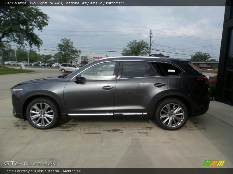 Machine Gray Metallic / Parchment 2021 Mazda CX-9 Signature AWD