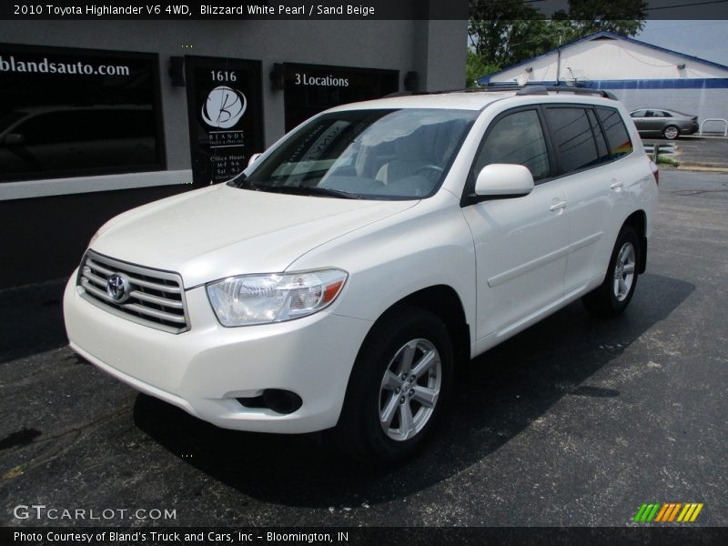 Blizzard White Pearl / Sand Beige 2010 Toyota Highlander V6 4WD