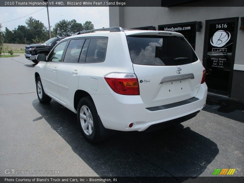 Blizzard White Pearl / Sand Beige 2010 Toyota Highlander V6 4WD