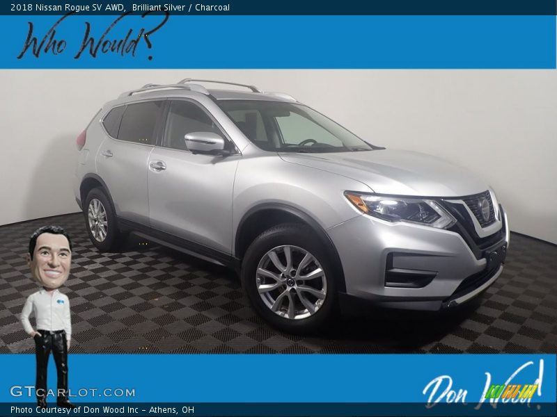 Brilliant Silver / Charcoal 2018 Nissan Rogue SV AWD