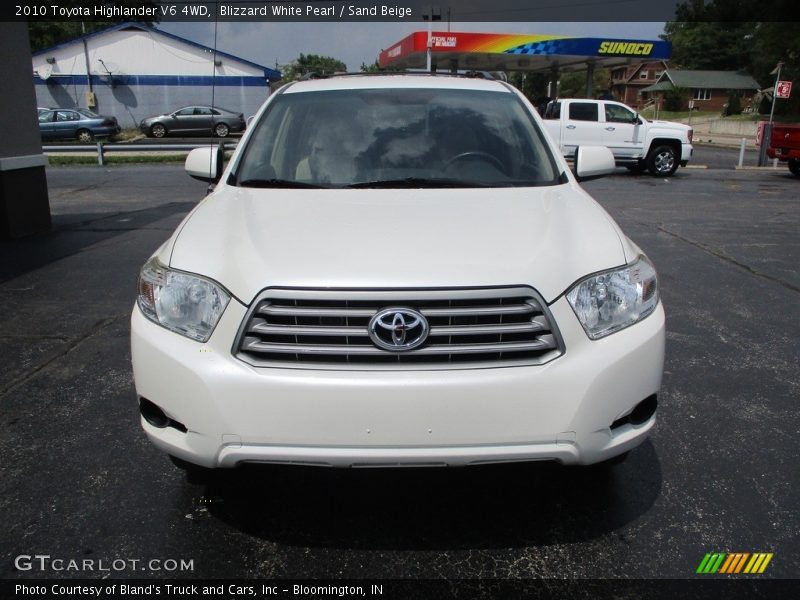 Blizzard White Pearl / Sand Beige 2010 Toyota Highlander V6 4WD