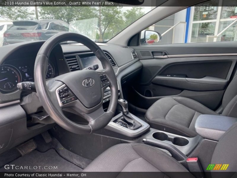 Quartz White Pearl / Black 2018 Hyundai Elantra Value Edition
