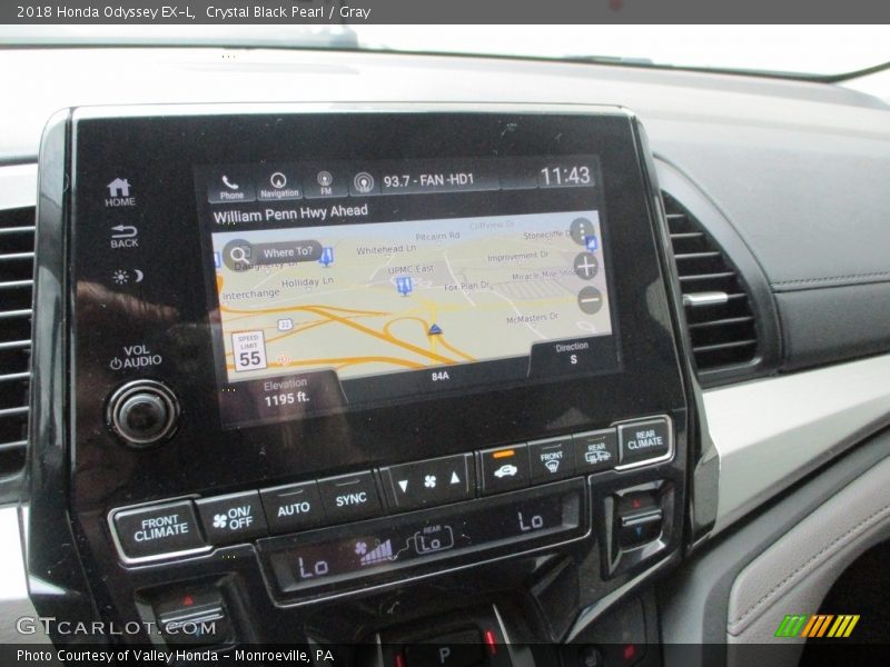 Crystal Black Pearl / Gray 2018 Honda Odyssey EX-L