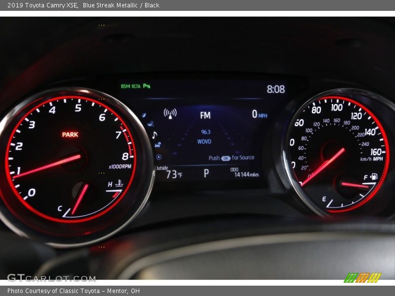 Blue Streak Metallic / Black 2019 Toyota Camry XSE