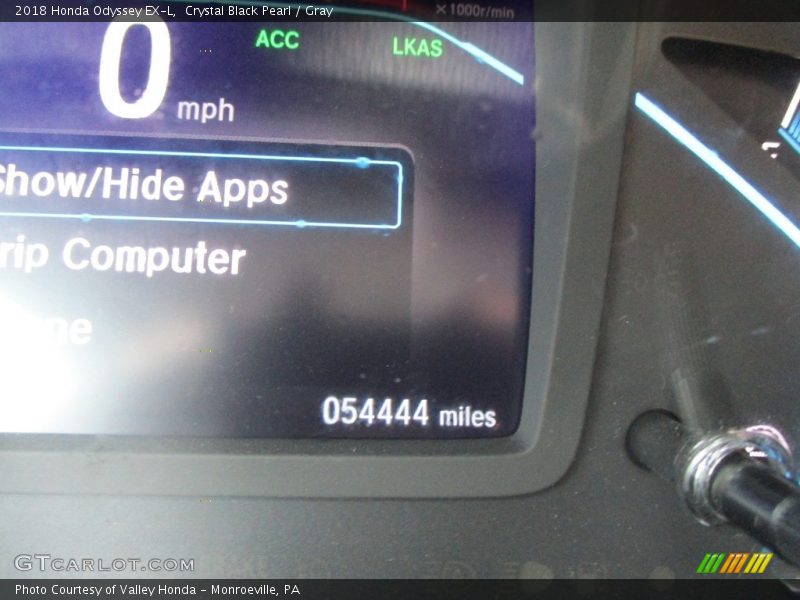 Crystal Black Pearl / Gray 2018 Honda Odyssey EX-L
