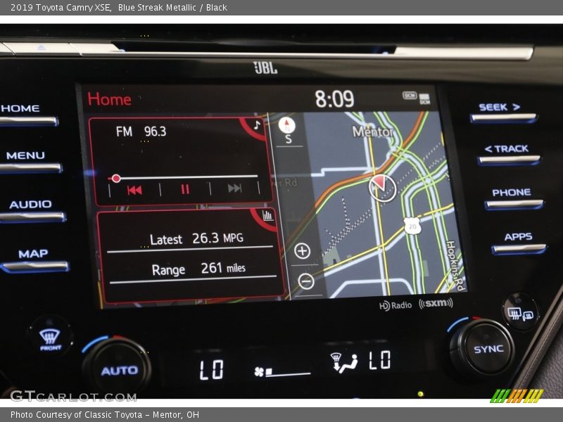 Blue Streak Metallic / Black 2019 Toyota Camry XSE