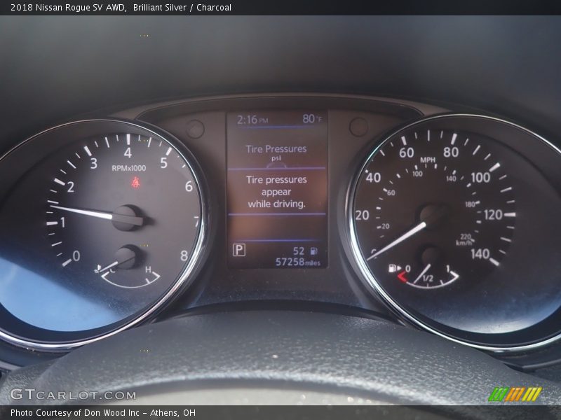 Brilliant Silver / Charcoal 2018 Nissan Rogue SV AWD