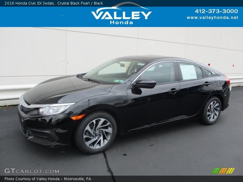 Crystal Black Pearl / Black 2016 Honda Civic EX Sedan