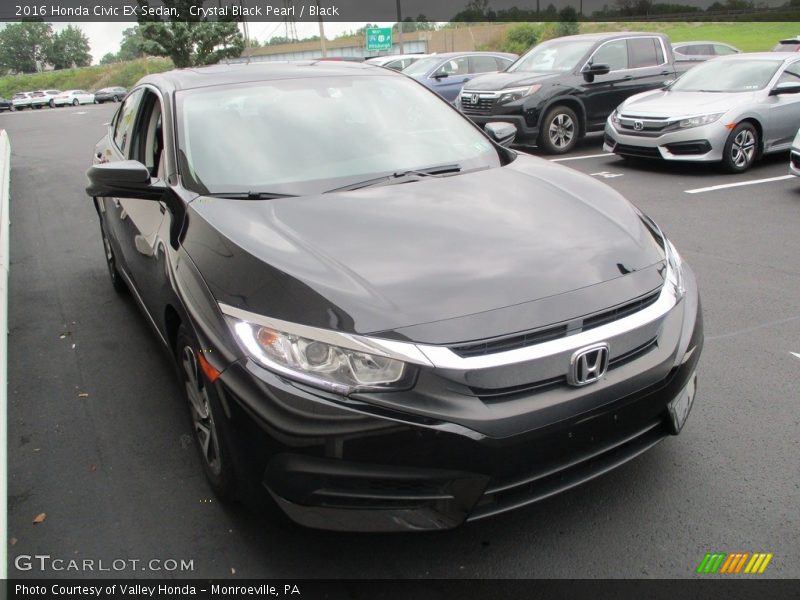 Crystal Black Pearl / Black 2016 Honda Civic EX Sedan