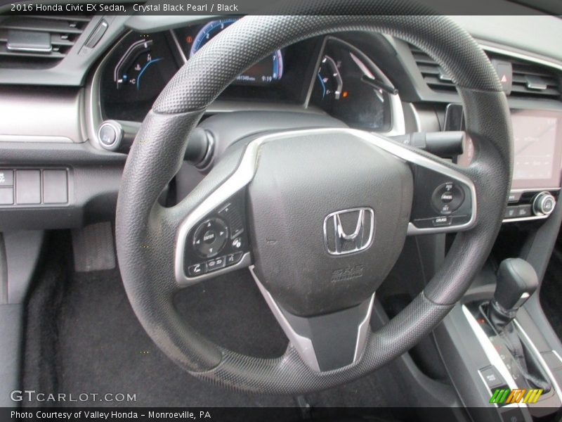 Crystal Black Pearl / Black 2016 Honda Civic EX Sedan