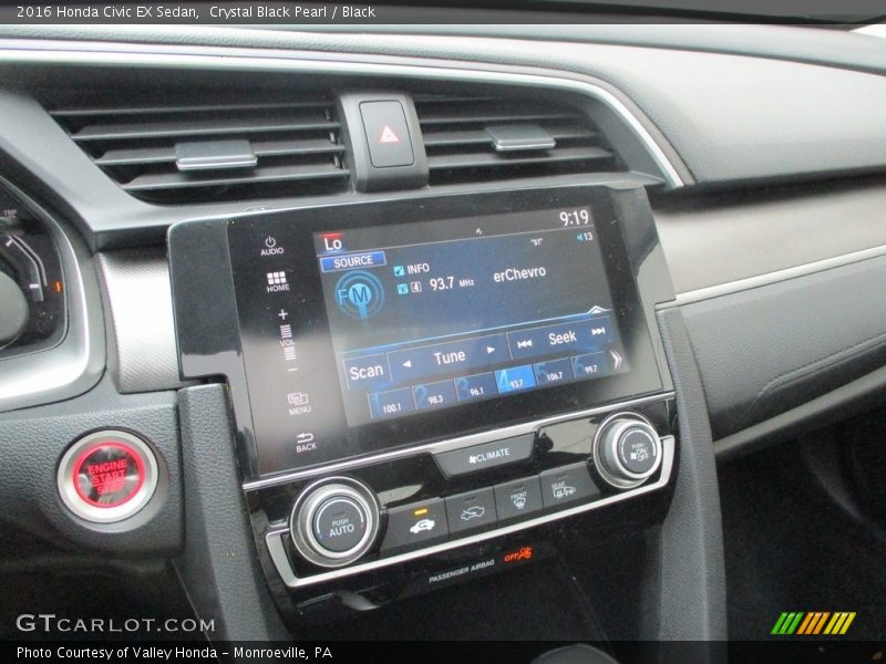 Crystal Black Pearl / Black 2016 Honda Civic EX Sedan
